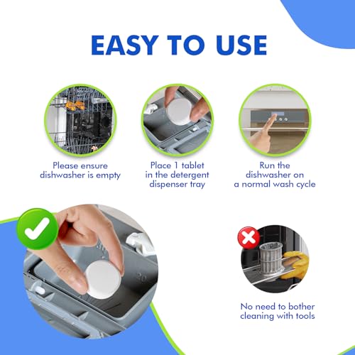 Xcleen Dishwasher Cleaner and Deodorizer Tablet 25 Count, Deep Cleaning Tablet Helps Remove Limescale, Mineral Buildup and Odor, Formulated to Clean Inside all Machines