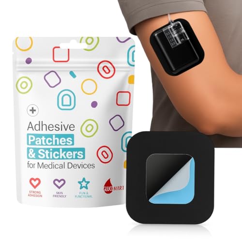 Glucomart Grip Sleeve for Tandem Mobi Insulin Pump - Adhesive Patch Holds Pump Securely to Skin While Allowing Pump Removal & Reattachment Waterproof & Sweatproof Skin-Friendly 10-Pack (Black)