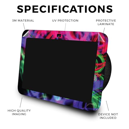 Image of Skin Compatible with Amazon Echo Show 8 (3rd Gen, 2023) - Neon Splatter - Premium 3M Vinyl Protective Wrap Decal Cover - Easy to Apply, Crafted in The USA by MightySkins