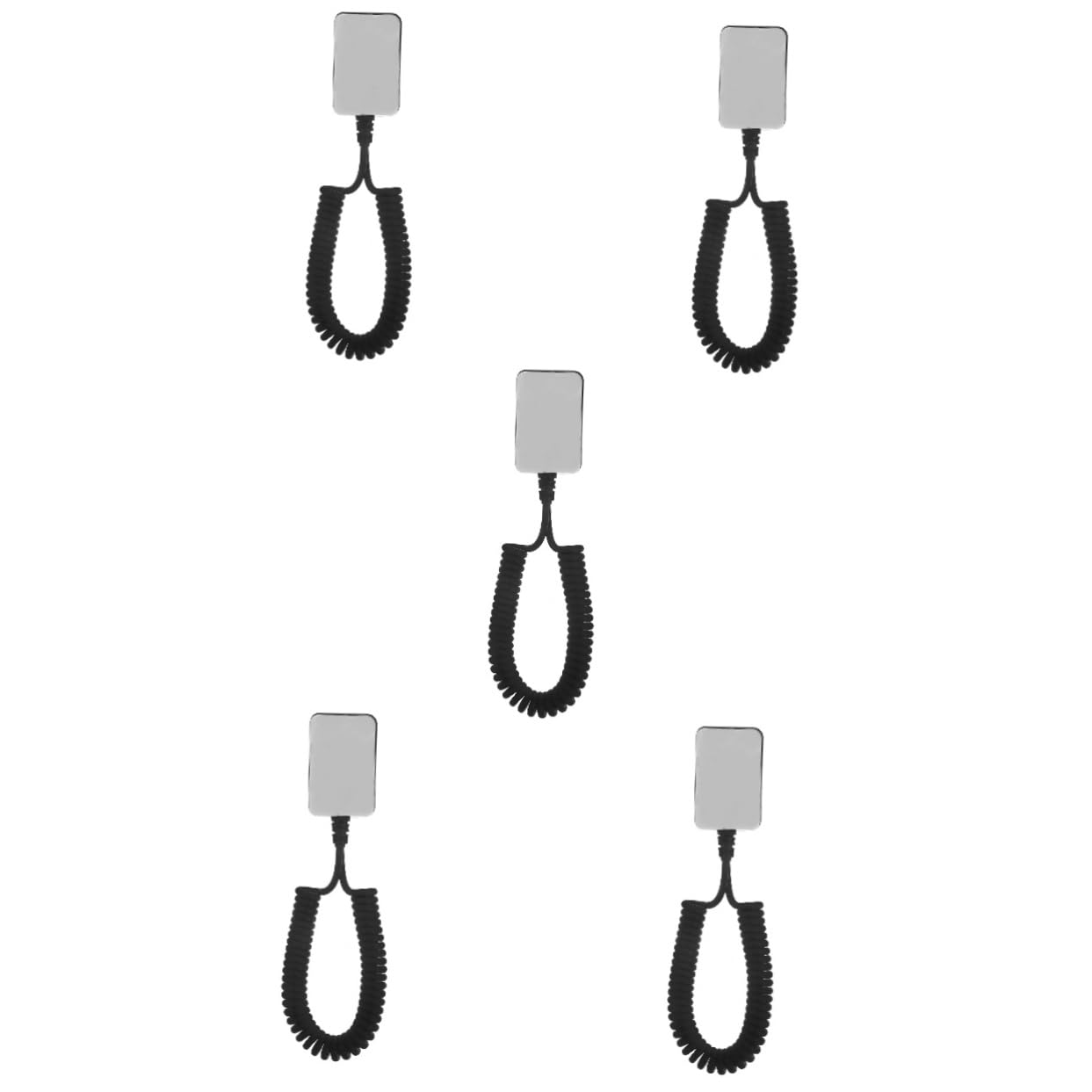 WATIIFUFU5pcs -hotlinking for Remote Holder Retaining Curly Wire Tether Remote Control Cable Leash -lost Rope Retractable Leash Remote Control Leash Plastic Black
