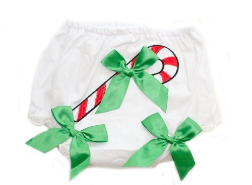 In Fashion Kids Candy Cane Christmas Bloomers Size 6 months White