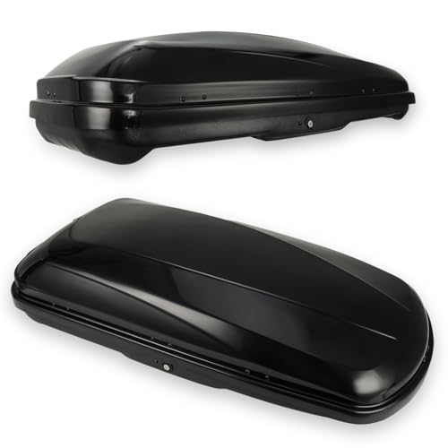 GEARFLOW Car Roof Box, 430L Capacity Extra-Large Hard Roof Cargo Carrier with Security Keys & Dual Side Opening, Waterproof Rooftop Luggage Storage Box for Car, SUV, Van, Fits Most Cars (Black)
