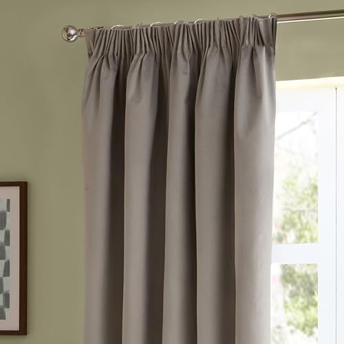furn. The Ultimate Velvet Blackout Pencil Pleat Curtain Pair – Soft Stylish Light Blocking Thermal Matte Velvet Drapes (Silver - 117x183cm) - Image 5