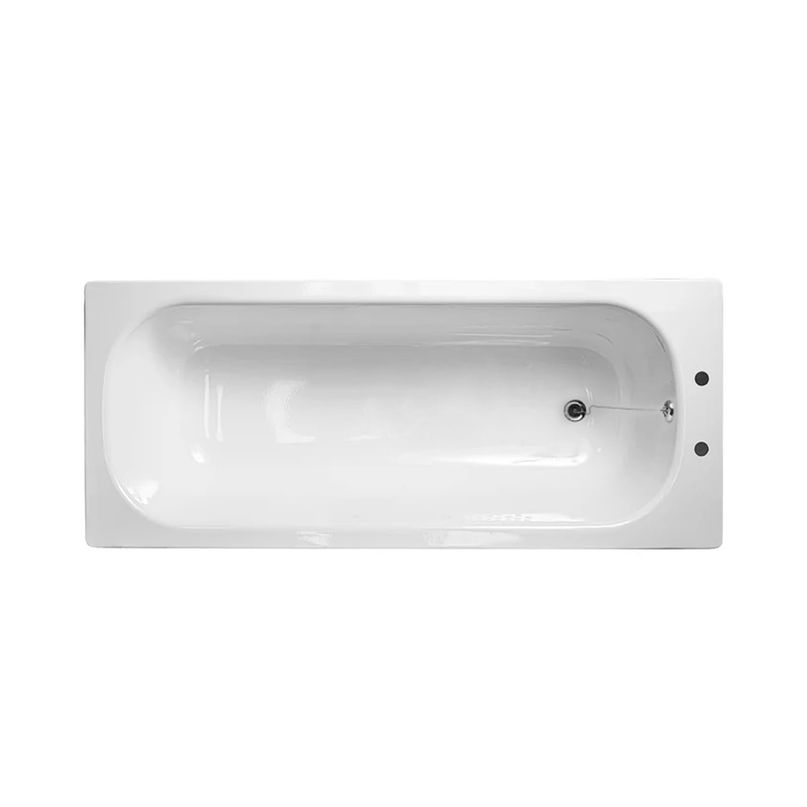 Nes Home Premium 1700 x 700mm Steel Enamel Bath, 2 Tap Holes & Waste