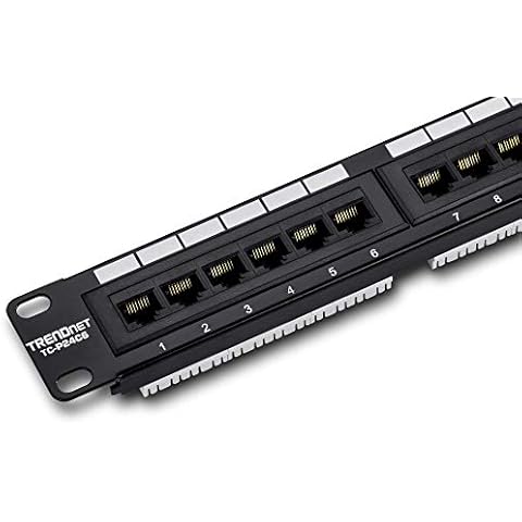 TRENDnet 24-Port Cat6 Unshielded Wall Mount or RackMount Patch Panel, Compatible with Cat 3/4/5/5e/6 Cabling, TC-P24C6 Cover