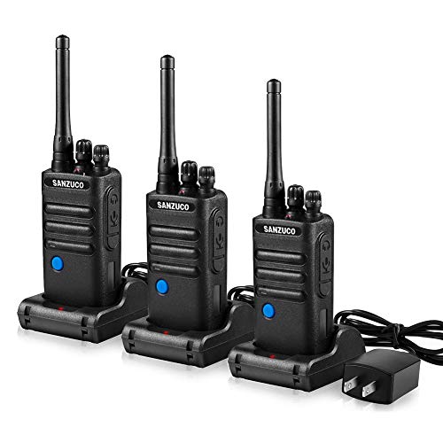 Double PTT UHF 2 Way Radios Long Range, SANZUCO Two Way Radio Set Talkabout Security Rechargable Walkie Talkie for Outdoor Camping Hunting(3 Packs)