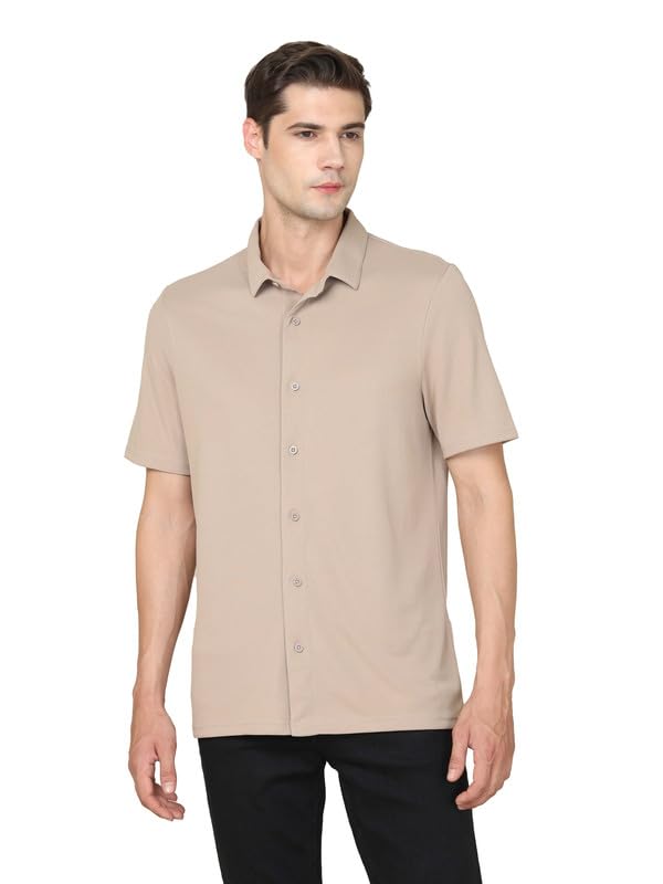 technosport Men's Solid Half Sleeve Collared Slim Fit Shirt for Regular Use-picture-34