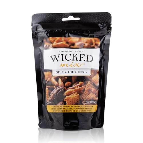 Image of Wicked Mix Snack Mix with Mixed Nuts - Sweet and Salty Snacks Trail Mix Snack Packs with Almonds, Cashews, Pretzels, Pecans - Healthy Snacks Zero Trans Fat in Resealable Bag - Original Mix