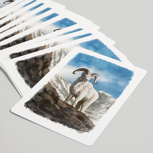 Baraja de naipes Watercolor Study Dall Sheep, 52 cartas póker miniatura 5