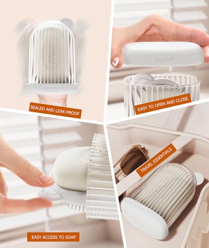 Image of PEISAINOX Travel Soap Case, Leakproof Soap Container with Lid, Portable Bar Soap Holder for Traveling, Soap Dishe for Bathroom