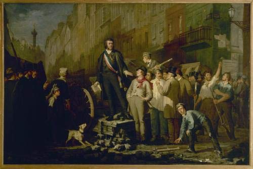 Painting Poster - Victor Baudin (1811-1851) sur la barricade du faubourg Saint-Antoine, le 3 d�cembre 1851, 24"x16.5", Gloss finish