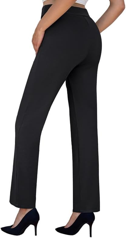 keriffe High Waist Stretchy Womens Dress Pants with Pockets Straight Leg Business Casual Work Trousers Office Slacks - Image 2
