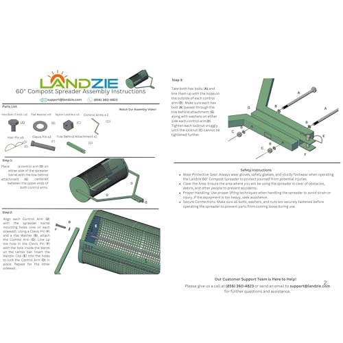 Image of Compost Spreader 60 Inch Tow Behind, Peat Moss Roller - Landzie