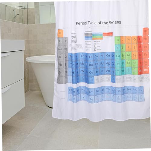 Rideau de douche tableau périodique imperméable avec doublure intégrée - 5