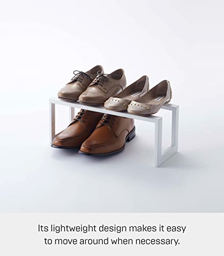 Yamazaki Expandable Home Adjustable, Small | Steel | Shoe Rack, Single, White #TOP2