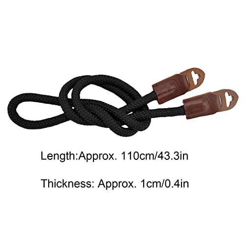 BORDSTRACT Correa Camara Reflex,Correa Hombro Cámara Nylon Ajustable Correa Bloqueo Deslizante Anillo Diseño con Cuero Vaca Junta,Universal Cuello Cámara,longitud 110 cm / 43,3 pulgadas(Negro) - imagen 4