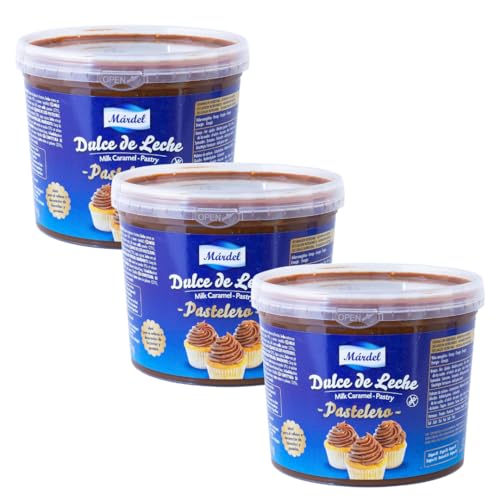 Dulce de Leche Pastelero Mardel. Set composto da 3 confezioni da 1 chilogrammo. Peso totale 3 chilogrammi
