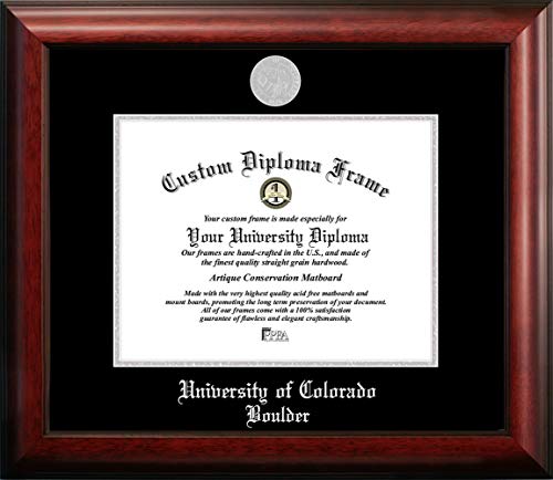 Campus Images NCAA Colorado Buffaloes Unisex Silver Embossed Diploma Frame University of Colorado, Boulder 11W x 8.5H Silver Embossed Diploma Frame, Brown, One Size