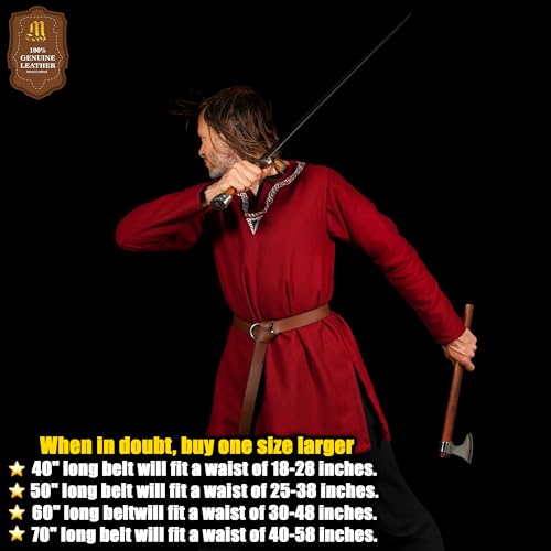 Mythrojan Medieval O Ring Belt Viking Leather Belt with 100% Genuine Leather for Medieval Events, LARP, Renaissance, Renfaire3