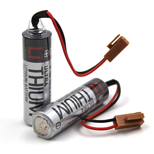 (2-Pack) 3.6V Er6V Battery Compatible With Toshiba Plc Battery In Factory Bag Er6Vc119A/119B With Brown Plug #TOP5