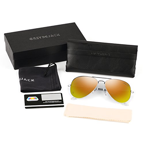 Image of grey jack Polarized Aviator Sunglasses lightweight Stylish Glasses for Men Women UV Protection S110102