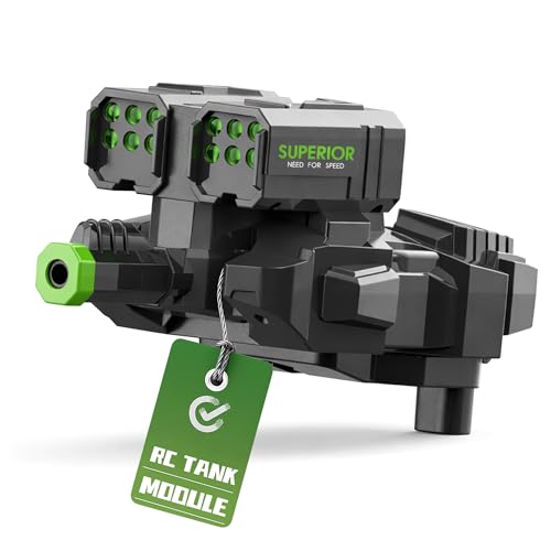 Image of RC Tank Launcher Module Replacement for Remote Control Toy Vehicle, Foam Dart Launcher Head Attachment for Kids RC Tank, Soft Dart Accessory Spare Part, Green