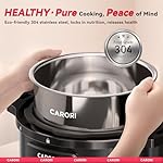 1200W 12-in-1 Electric Pressure Cooker 8Qt, Stainless Steel Pressure Cooker, Slow Cook Rice Cooker Steamer Sauté, Yogurt Maker, Warmer & Sterilizer with Recipe, Safer Venting Design, Black - Image 4