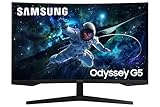 Samsung 32" (80cm) Odyssey G5 2K Curved Gaming Monitor|QHD 2560 X 1440|1000R Curved|165Hz|1ms(MPRT)|300nits|Ports-HDMI,DP,Headphone|DP Cable|HDR10|FreeSync|LS32CG550EWXXL|Black