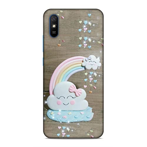 Image of Printed Mobile Back Hard Case Cover for Xiaomi Redmi 9A / Xiaomi Redmi 9i | Smiley Cloud, Colourful Heart, Clay Art rainbow-2179