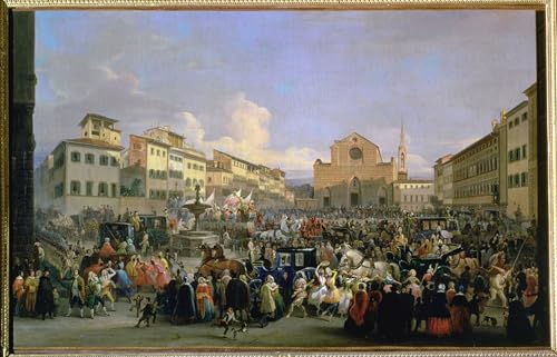 Vue de la Piazza Santa Croce impression sur toile affiche salon 60x90