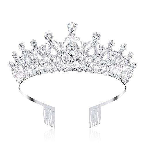 NODG Silver Tiaras and Crowns for Women Crystal Silver Crowns for Women Crowns and Tiaras Hair Accessories for Wedding Birthday Tiaras Princess Crowns and Tiaras for Bride