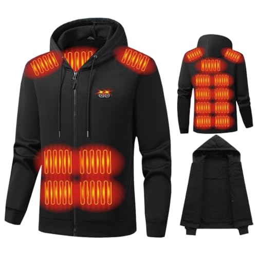 Veste chauffante unisexe sweat à capuche cadeau idéal hiver 17 zones USB