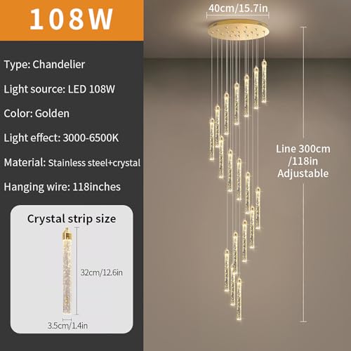 Lustre en verre d'exception pour plafonds hauts de villa