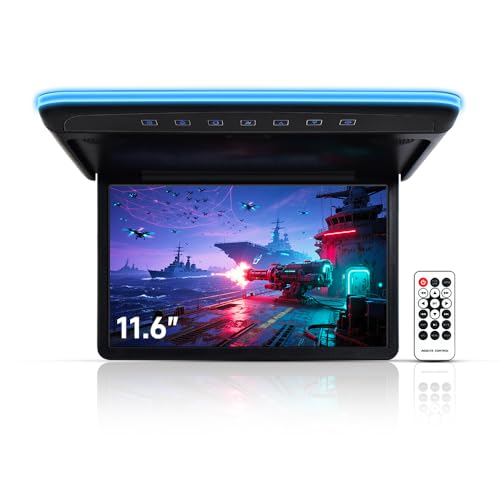 11.6 inch Car roof Monitor Player IPS Screen Dispaly 1080P Video Ultra Thin Mounted Car Roof Player HDMI FM USB