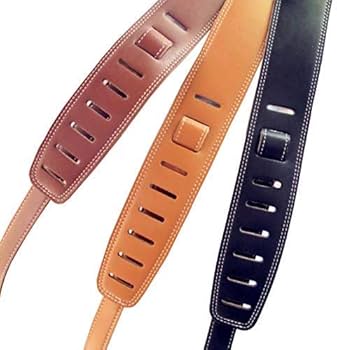 ギターストラップ 国産ヌメ革使用 ハンドメイド 金具無しタイプ