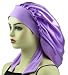 4 Pack Satin Sleep Bonnet Caps for Women & Girls, Wide Band Satin Bonnet Sleeping Cap Night Hat Head Cover for Natural Hair, Braids