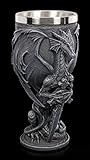 Trinkkelch, handbemalt Figuren Shop GmbH Fantasy Drachen Kelch - Infinity Fire mit Edelstahl-Einsatz  Trinkkelch, Handbemalt
