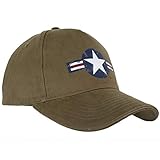 Aus 100 % Baumwolle. Fostex Garments Baseballkappe USAF WWII United States Air Force, 215151-280-green, Grün, 215151-280-green One size