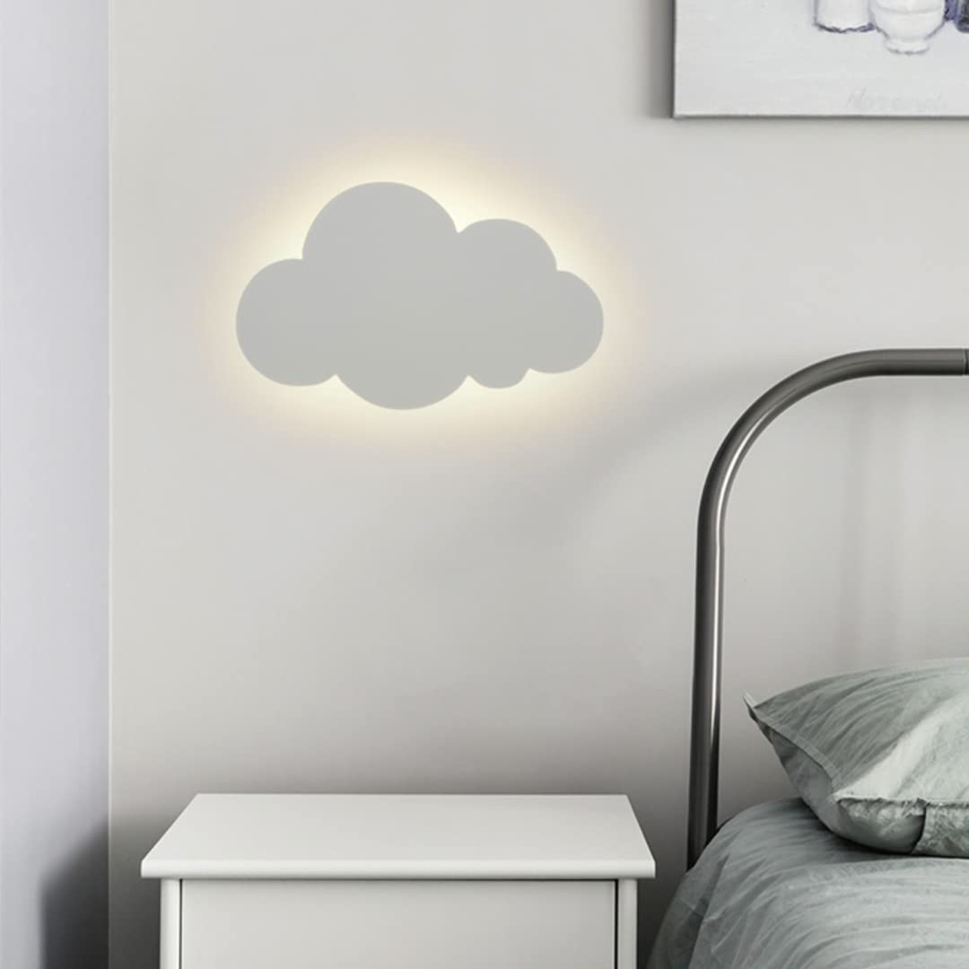 1 szt. kreskówkowa twarz chmura lampka nocna LED pokój dziecięcy kinkiet dekoracja ścienna dekoracyjna lampa ścienna tło kinkiet do sypialni, salonu, schodów, 18 W, trzy światła