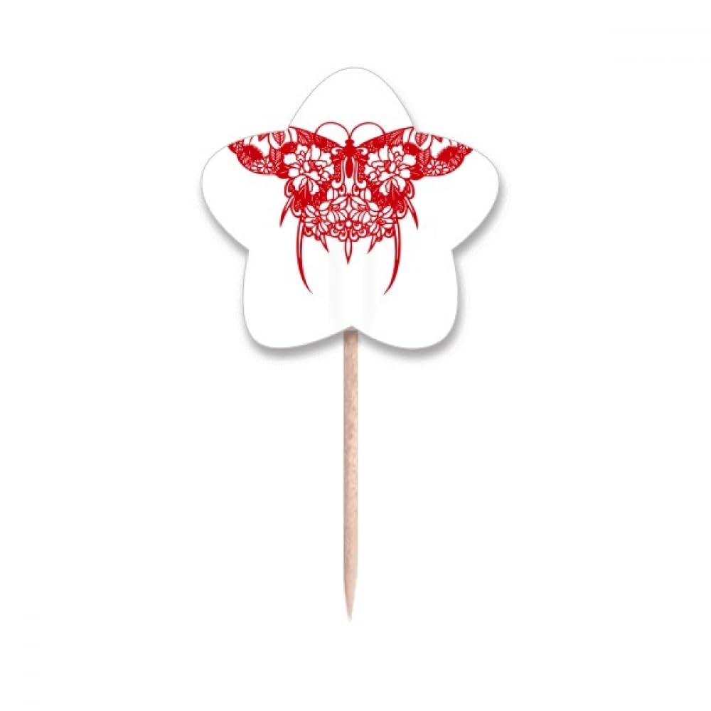 Cure-dents cerf-volant de tradition chinoise avec motif étoile en bois