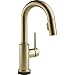 Delta Faucet Trinsic Touch Bar Faucet, Gold Bar Faucet, Bar Sink Faucet Single Hole, Wet Bar Faucets with Pull Down Sprayer, Prep Sink Faucet, Touch2O Technology, Champagne Bronze 9959T-CZ-DST