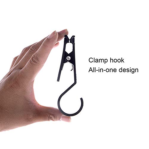 TOPmountain 4 peças de gancho de luz, multifuncional, grampo de fixação de barraca, clipe de gancho,