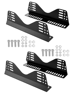 Racewill Side Mount Brackets for Bucket Race Seats: Universal Racing Seat Bracket (Black Set of 2)