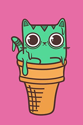 Fudo Cats: Ice Cream Cat Journal Notebook Diary: 120 Lined, Wide Rule Pages