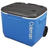 Coleman 60QT Performance termico con ruote, grande contenitore termico con capacità di 56 litri, isolamento in schiuma PU di alta qualità, contenitore termico mobile; perfetto per campeggio