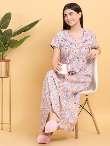 Image of Sweet Dreams Women's Cotton Maxi Night Dress Nightgown