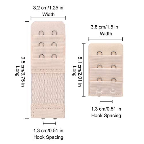 Akstore 6 Pieces Women's Soft Comfortable Elastic Bra Extenders Bra Extension Strap 2 Hook 3 Row Lady's Bra Extender Bra Band (Multicolors+Noelastic) #TOP1