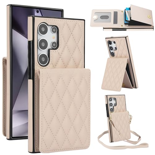 Coque Samsung S25 Ultra porte-carte avec protection écran verre trempé S25Ultra 5G