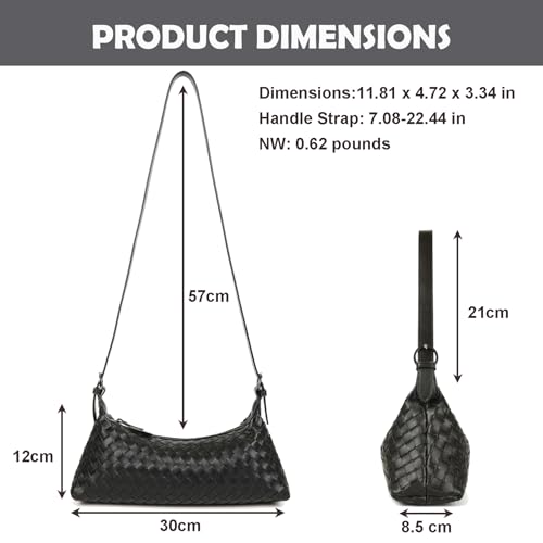 Shoulder Bags for Women, Woven Leather Crossbody Bag Small Purse Cute Hobo Tote Handbag Mini Clutch2