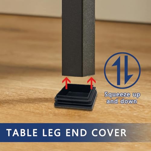 Miniatura 4 de Eiyvpra 10 Pcs Tapones Laminares 40x40mm Para Tubo Cuadrado, Plástico Pe, Para Tubos De Acero, Acero Inoxidable, Aluminio Y Perfiles De Aluminio, Cuadrados Negros